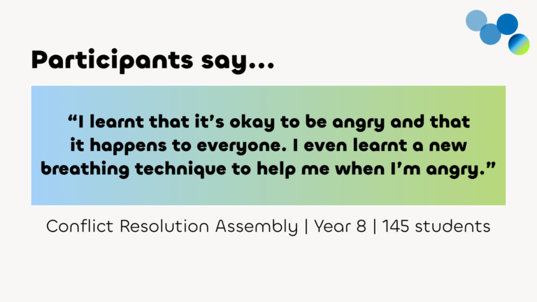 Delivering anger management assemblies in schools after serious incidents